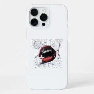 It's My Mouth Edgy Glitch Halftone Lips iPhone 16 Pro Max Case