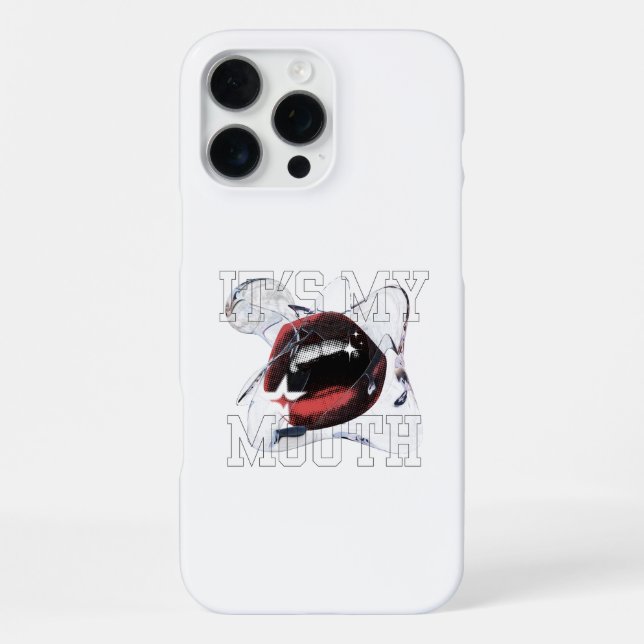 It's My Mouth Edgy Glitch Halftone Lips iPhone Case (Back)