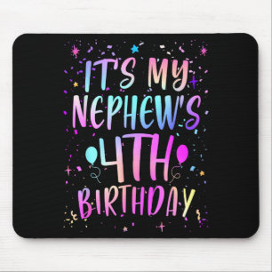 Its My Nephews 4th Birthday Colorful Happy 4 Years Mouse Pad