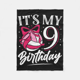 Its My Nine 9th Birthday Volleyll Girl Bday Party  Fleece Blanket