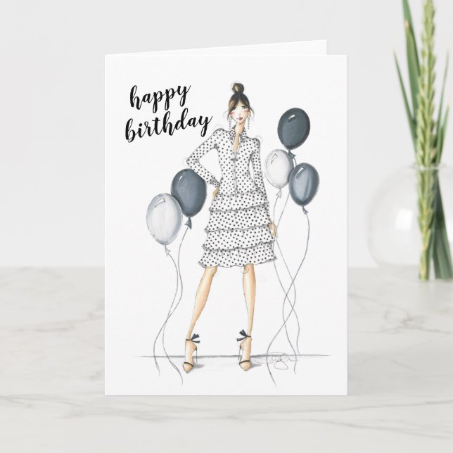 It's My Party Happy Birthday Fashion Card (Front)