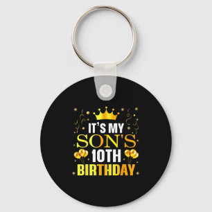 Its My Sons 10th Birthday Happy Birthday 10 Years  Key Ring