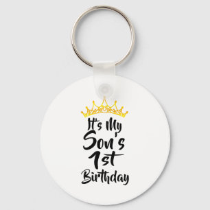 Its My Sons 1st Birthday Crown Happy 1 Years Old  Key Ring