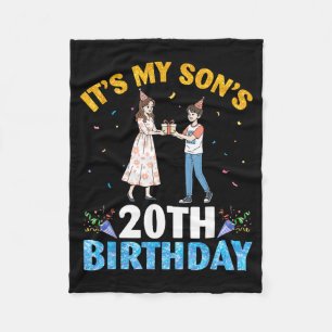 It's My Son's 20th Birthday Happy 20 Years Old Boy Fleece Blanket