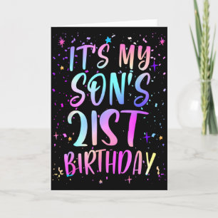 Its My Sons 21st Birthday Colorful Happy 21 Years Card