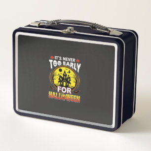 It's Never Too Early for Halloween Haunted House Metal Lunch Box