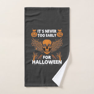 Its Never Too Early Halloween Skull Vine Wings_1 Hand Towel
