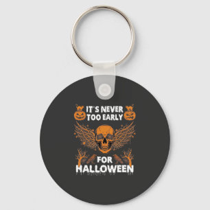 Its Never Too Early Halloween Skull Vine Wings_1 Key Ring
