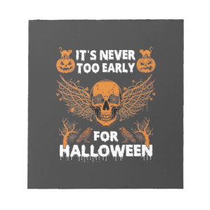 Its Never Too Early Halloween Skull Vine Wings_1 Notepad