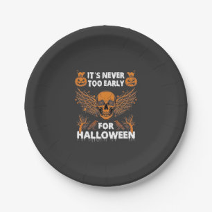 Its Never Too Early Halloween Skull Vine Wings_1 Paper Plate