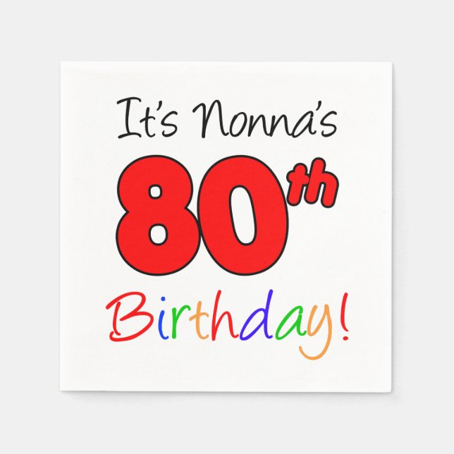 It's Nonna's 80th Birthday Napkins (Front)