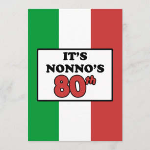 It's Nonno's 80th Birthday Italian Flag Invite