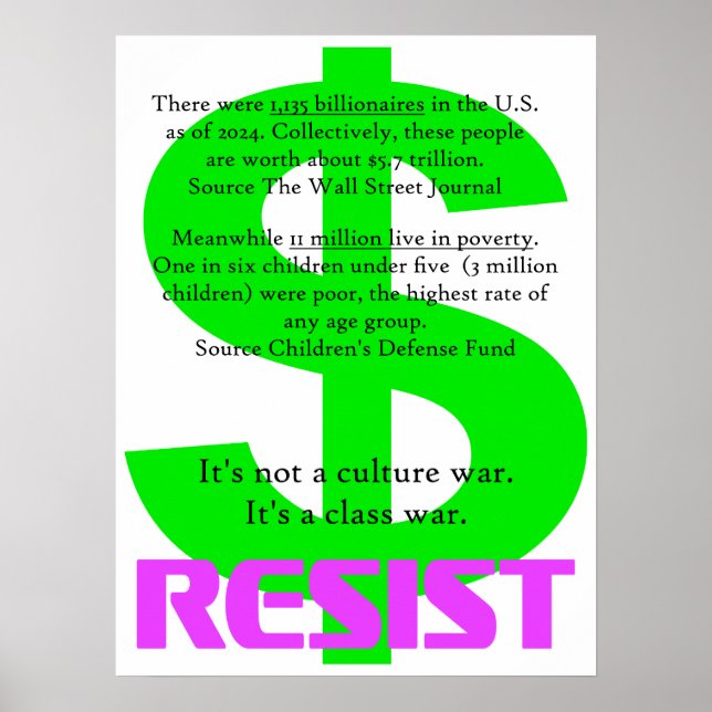 It's not a culture war, it's a class war poster (Front)
