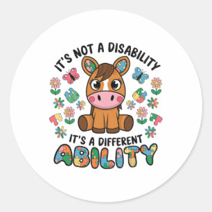 It's Not A Disability Autism Awareness Horses Auti Classic Round Sticker