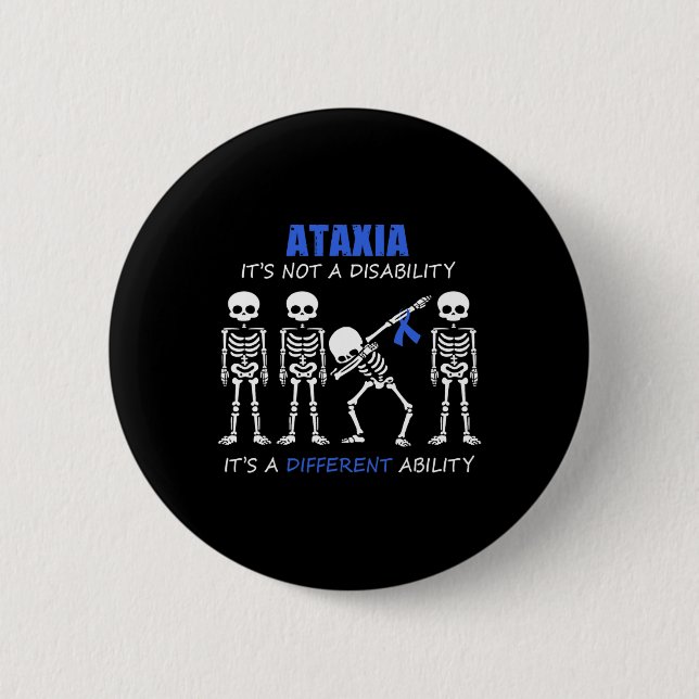 It's Not A Disability Dabbing Skeleton  6 Cm Round Badge (Front)