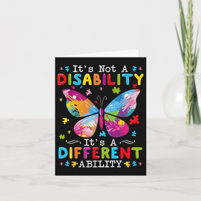 Its Not A Disability Its A Different Ability  Card (Front)