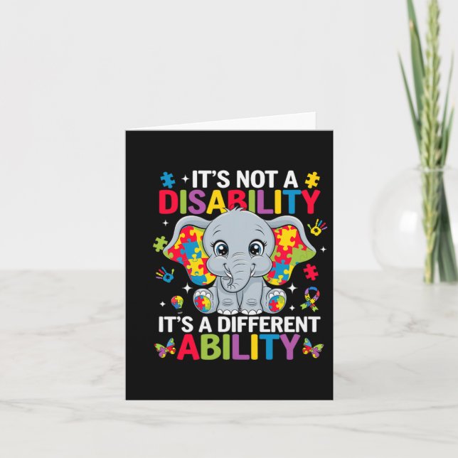It's Not A Disability It's A Different Ability Cut Card (Front)