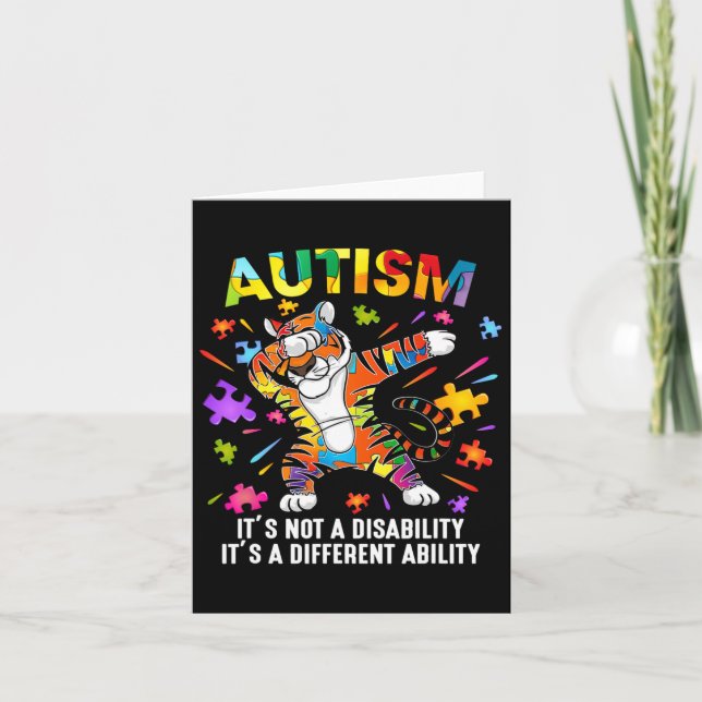 It's Not A Disability Tiger Autism Awareness  Card (Front)