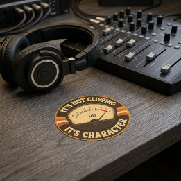 It's Not Clipping, It's Character – Audio Engineer Classic Round Sticker