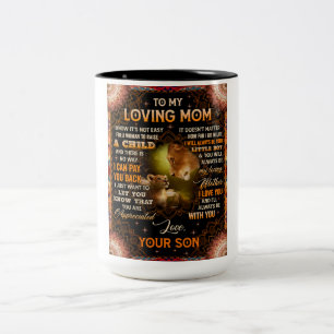 It's Not Easy For A Woman Raise A Child Son To Mum Two-Tone Coffee Mug