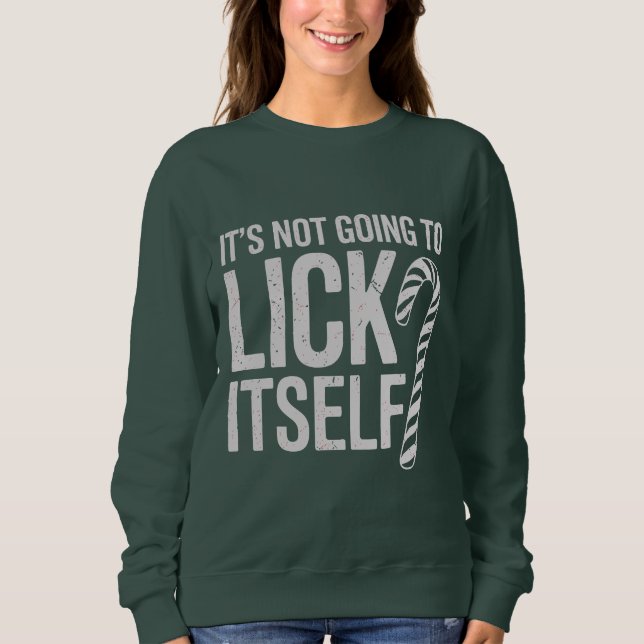 Its Not Going to Lick Itself Offensive Sarcastic  Sweatshirt (Front)
