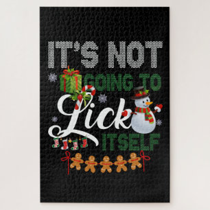 It's Not Going To Lick Itself Snowman Jigsaw Puzzle