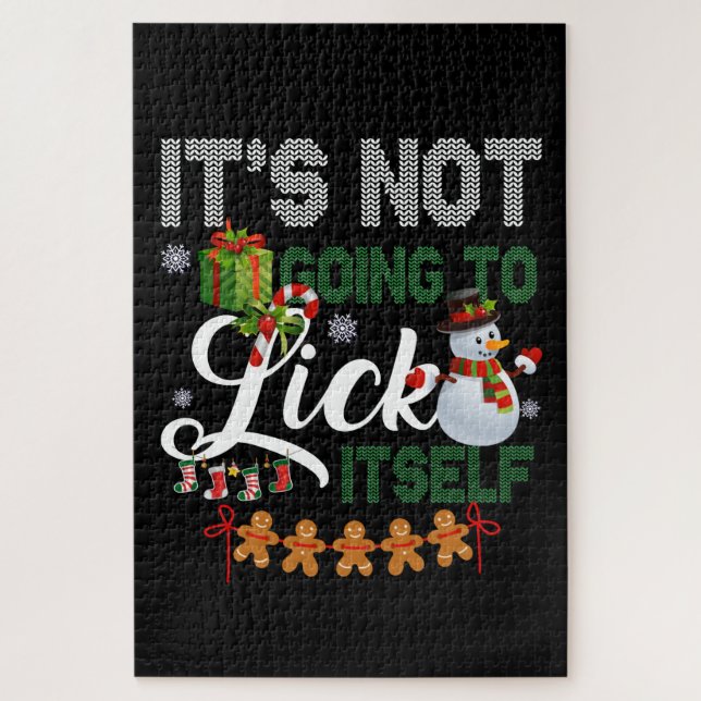 It's Not Going To Lick Itself Snowman Jigsaw Puzzle (Vertical)