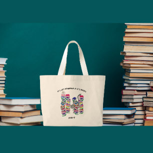 It's not hoarding if it's books right large tote bag