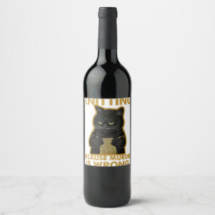 It's Not Hoarding If It's Yarn Knitting Lover Knit Wine Label