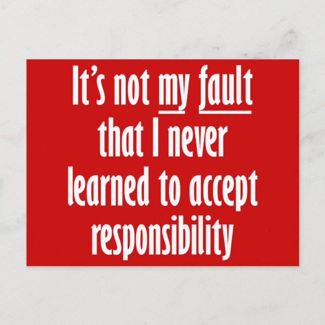 It's not my fault postcard (Front)