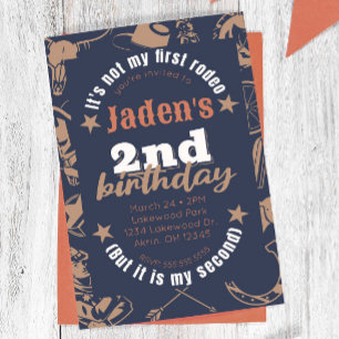 "It's Not My First Rodeo" Cowboy 2nd Birthday Invitation