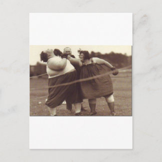 It's not over 'til the fat lady punches you! postcard