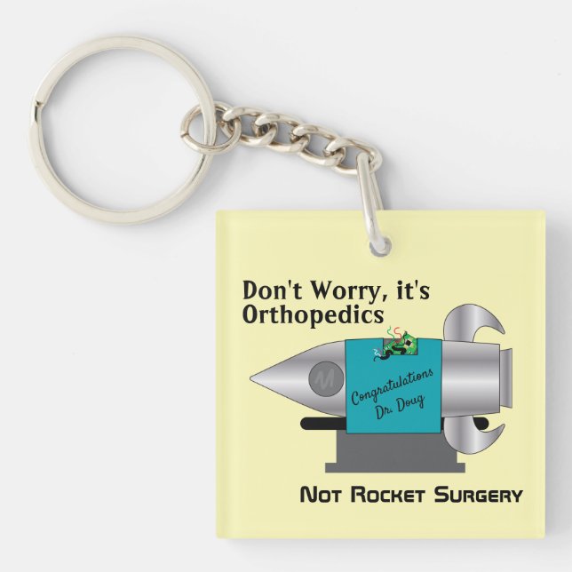 It's Not Rocket Surgery Personalised Key Ring (Front)