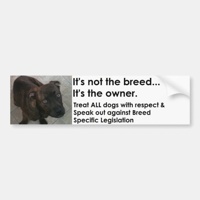 It's not the breed...It's the owner. Bumper Sticker (Front)