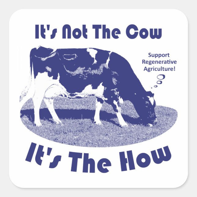 It's Not The Cow It's The How  Square Sticker (Front)