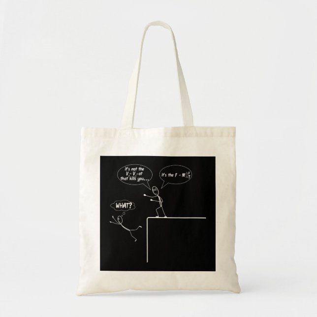 It's Not The Fall Force Equation - Funny Physics S Tote Bag (Front)