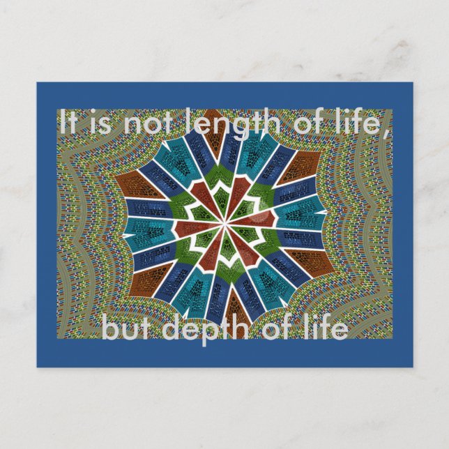 Its not the Length of Life But the Breath of Life Postcard (Front)
