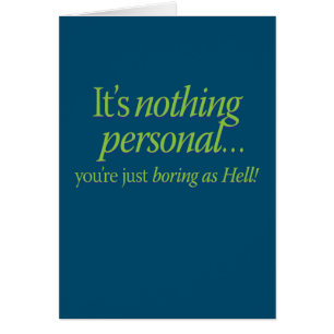 It's nothing personal Blue BG Vertical Card
