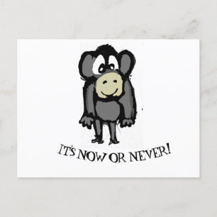 It's now or never postcard