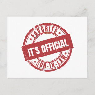 Its Official Im The Favorite Son In Law Holiday Postcard