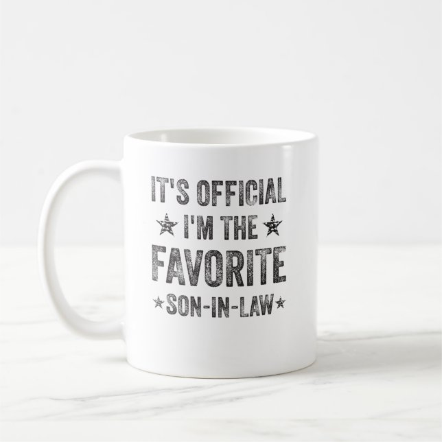 It's Official I'm The Favourite Son-In-Law Funny Coffee Mug (Left)