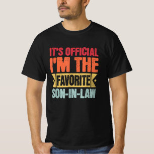 It's Official I'm The Favourite Son In Law Retro T-Shirt