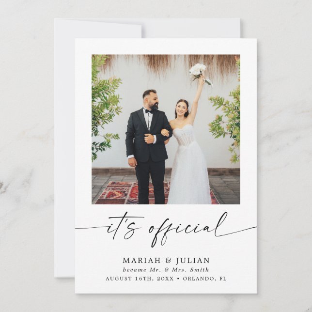 It's Official Photo Wedding Announcement (Front)