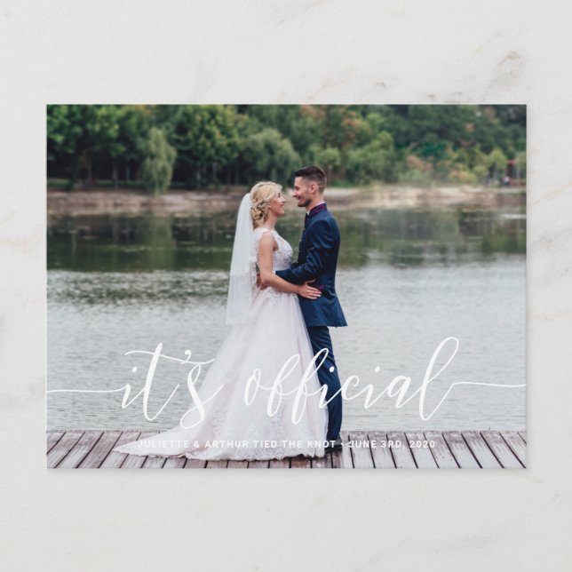 It's Official Wedding Announcement Postcard (Front)