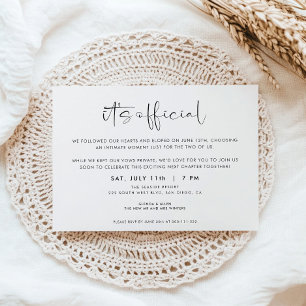It's Official Wedding Elopement Invitation