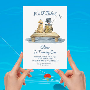It's O'Fishal Fishing Boy 1st Birthday Invitation