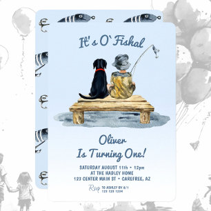 It's O'fishal Fishing Boy Birthday Invitation
