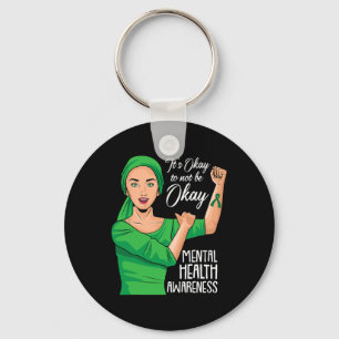Its Ok Not To Be Ok Mental Health Awareness Green  Key Ring