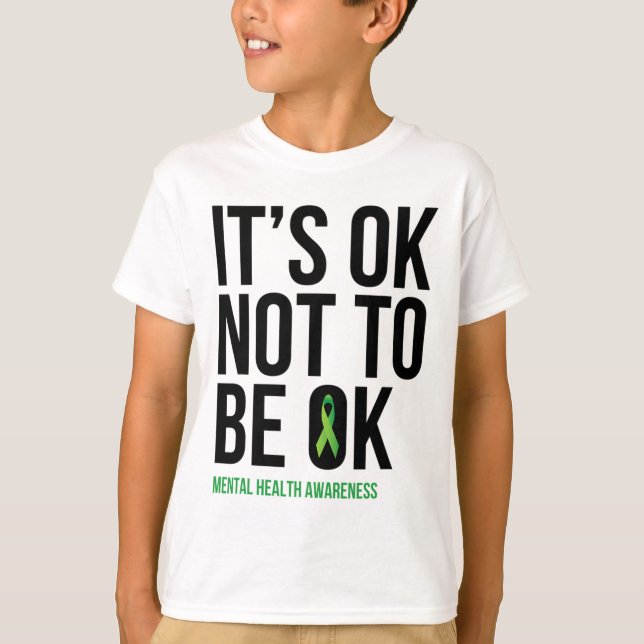 It's Ok Not To Be Ok - Mental Health Awareness Rib T-Shirt (Front)