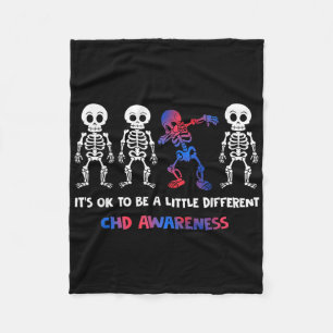 Its Ok To Be A Little Different Chd Awareness  Fleece Blanket